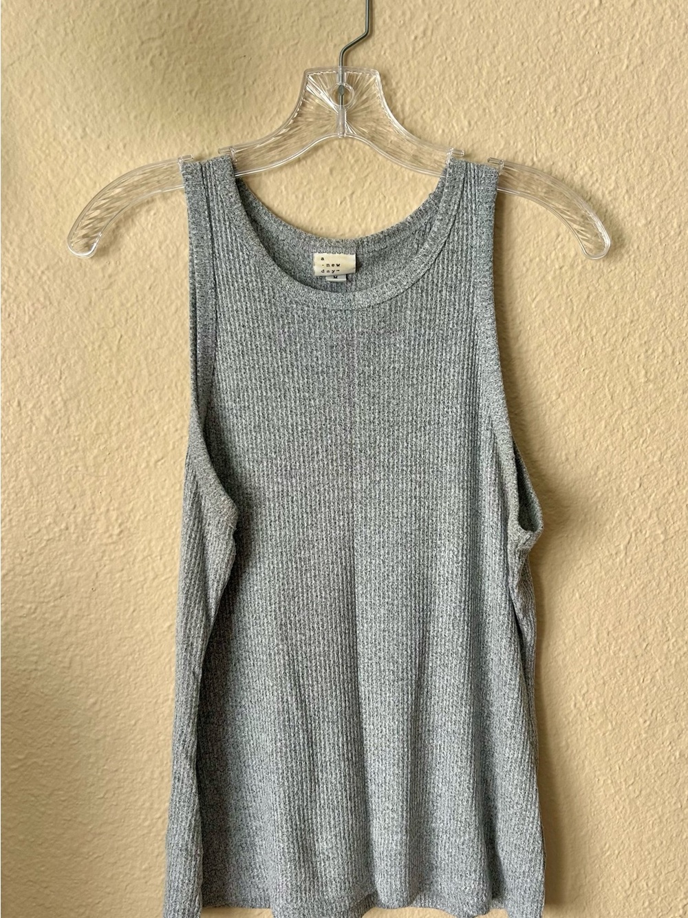 Aritzia Ribbed Light Heather Gray Tank Top